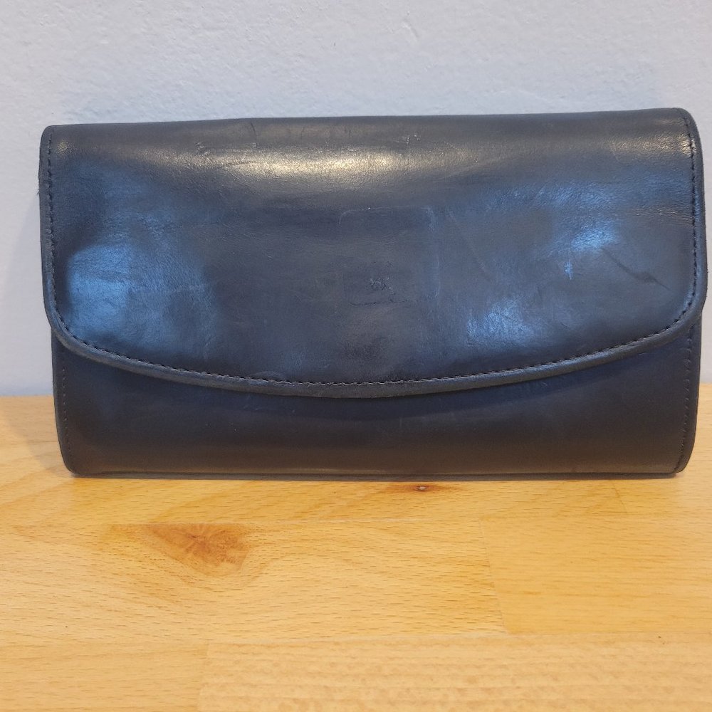 Coach Vintage Black Leather K. Envelope Wallet 4847